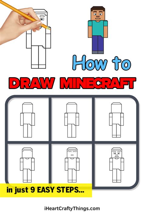 Minecraft Drawing — How To Draw Minecraft Step By Step