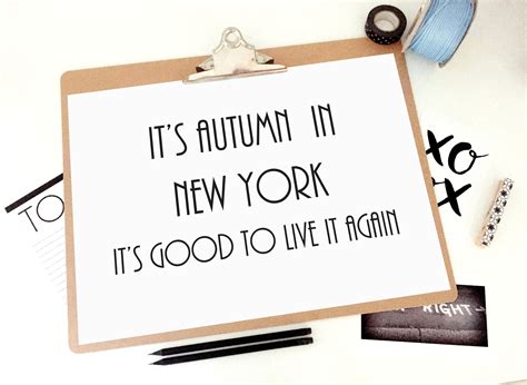 Autumn in New York Print Lyrics Print Autumn Print | Etsy