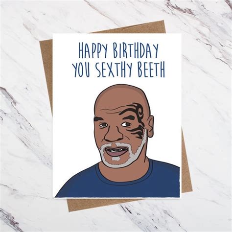 Mike Tyson Birthday Card Happy Birthday You Sexthy Beeth - Etsy Canada