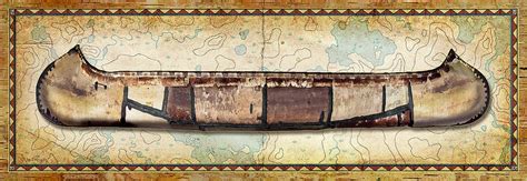 Birch Bark Canoe and Map Painting by JQ Licensing - Pixels