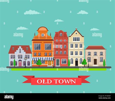 old town village main street Stock Vector Image & Art - Alamy