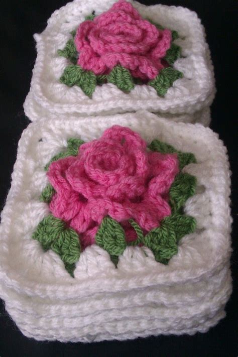 Vintage Rose | Crochet rose, Crochet square patterns, Granny square crochet pattern