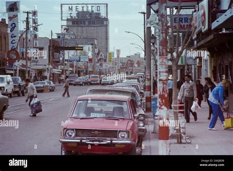 Juarez, Chihuahua, Mexico - February, 1986: Archival view of buildings ...