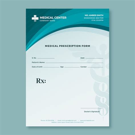 Free Vector | Prescription template design