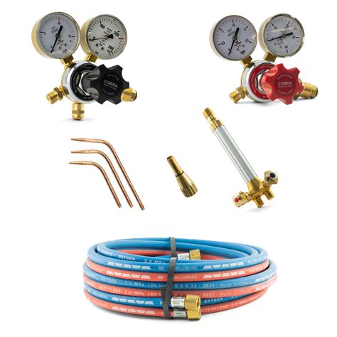 Oxygen and Acetylene Brazing Kit - 5m Twin Hose - Comet - Acet - OXY