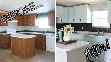 COMPLETE Mobile Home Kitchen Makeover! ONLY $200!!!! - YouTube