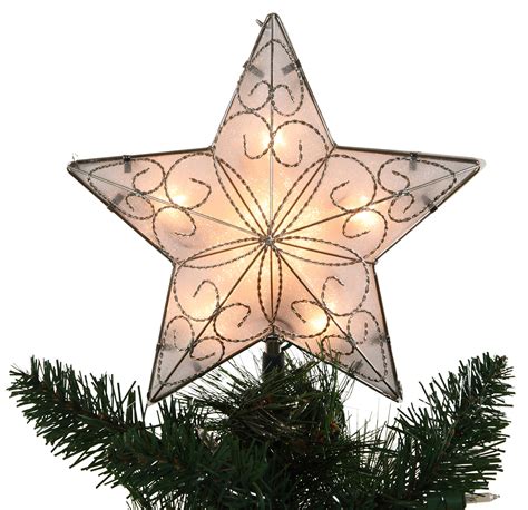 Christmas Decorations - 8.5" Lighted Star Tree Topper