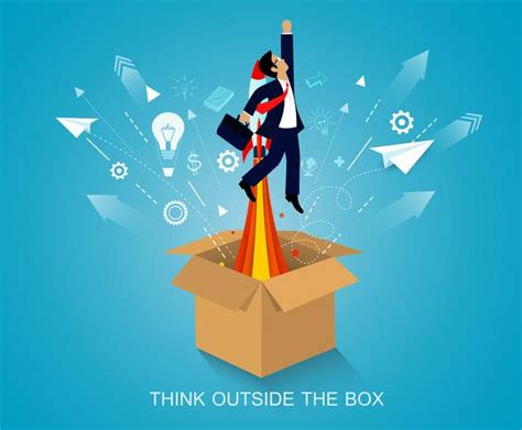 Man thinking outside the box 662684 Vector Art at Vecteezy