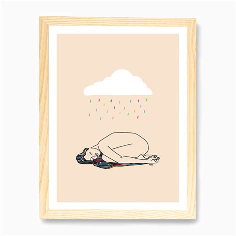 Rain Over Me Line Art Print by Ninhol - Fy