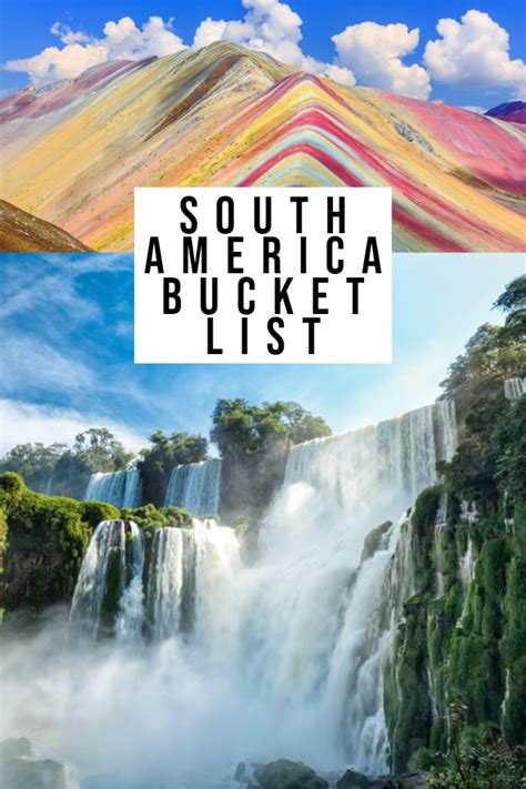 the south america bucket list includes waterfalls, mountains and other things to do in the country