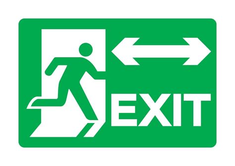 Exit Green Sign Isolate On White Background,Vector Illustration EPS.10 ...