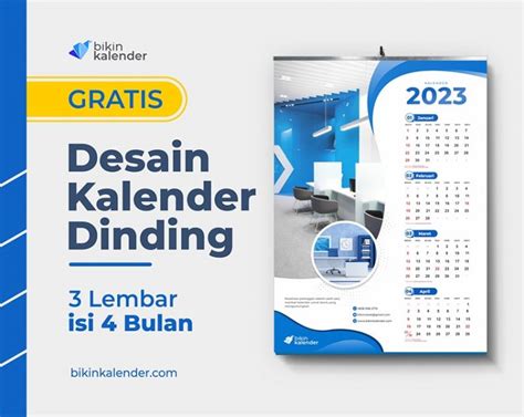 6 Desain Kalender Dinding 2023 GRATIS Elegan Menarik cdr