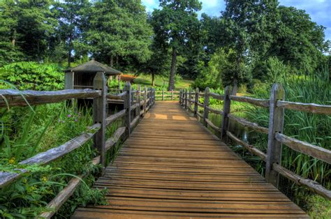 brown wooden bridge photo wooden bridge #photo Savill Gardens #nature wood - Material #footpath ...