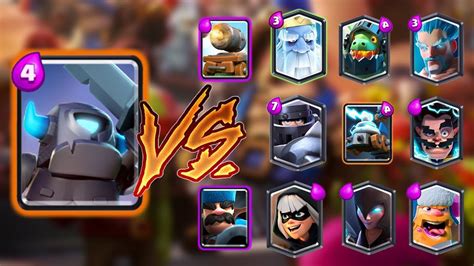 MINI PEKKA VS ALL CARDS IN CLASH ROYALE | MINI PEKKA 1 ON 1 GAMEPLAY - YouTube