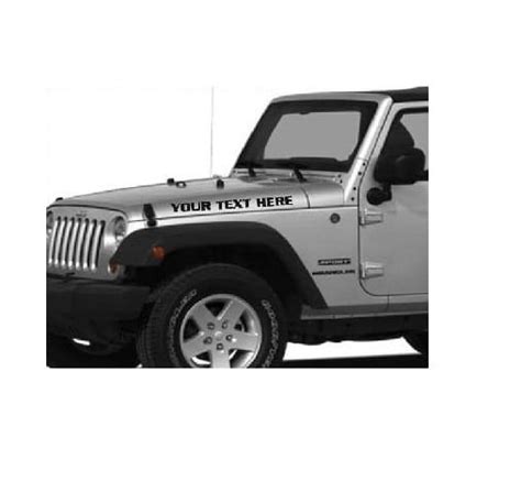 Wrangler Rubicon Xj Yj Renegade Custom Text Hood Decal | Custom Made In the USA | Fast Shipping