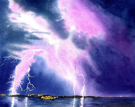 Lightning Strike Painting by Tammy Crawford - Pixels