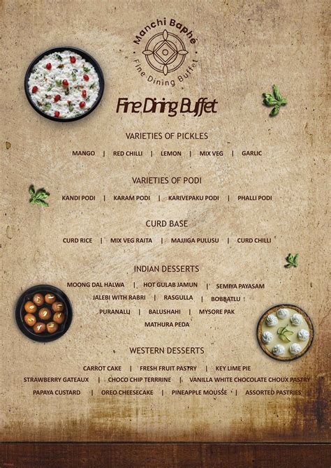 Menu of Manchi Baphe, Kondapur, Hyderabad | Dineout