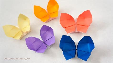 Make a Rainbow of Origami Butterflies :: Origami Butterfly