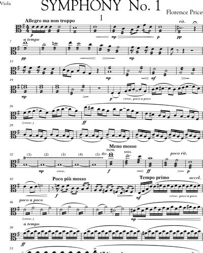 Symphony No. 1 in E minor Viola Sheet Music by Florence Price | nkoda ...