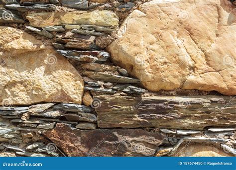 Stone and Schist Wall. Background, Texture Stock Photo - Image of charm ...