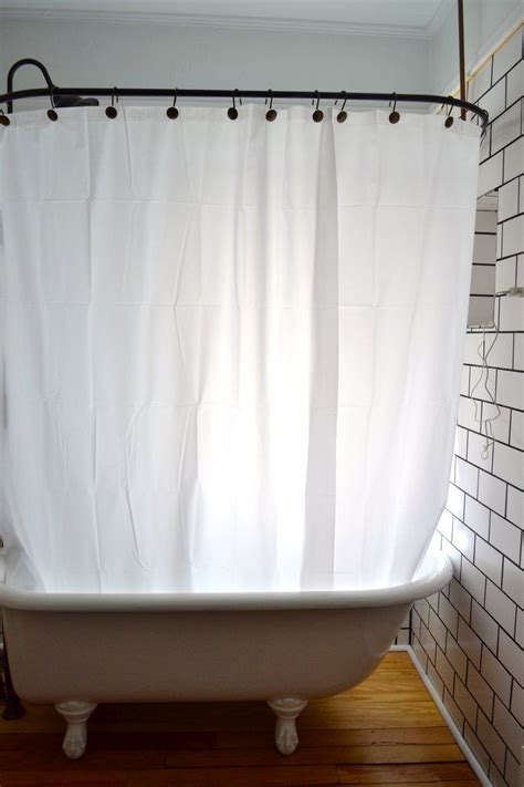 Update: Clawfoot Tub Shower Curtain Liner Idea — The White Apartment | Clawfoot tub shower ...