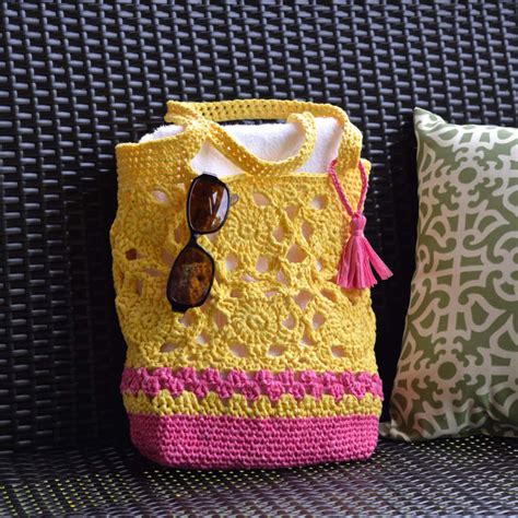 Strawberry Lemonade Crochet Tote Bag - A Crocheted Simplicity