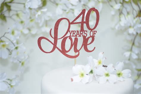 40th wedding anniversary cake topper red cake topper ruby