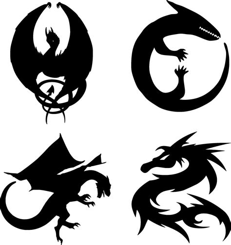 Dragon Silhouette Vector on white background 35508978 Vector Art at ...