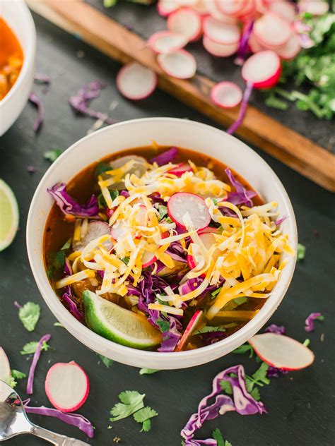 Red Pozole with Chicken (Pozole Rojo de Pollo) - Dad With A Pan