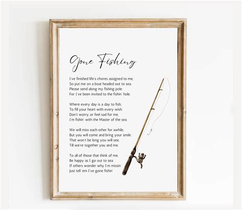 Gone Fishing Poem Ready to Print Celebration of Life Poem for - Etsy