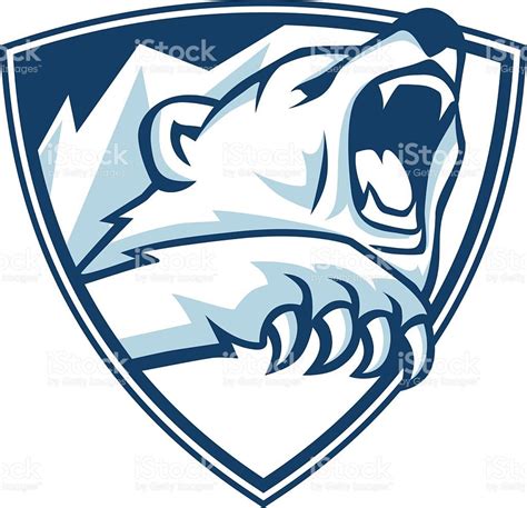 Polar bear emblem royalty-free stock vector art | Bear logo design ...