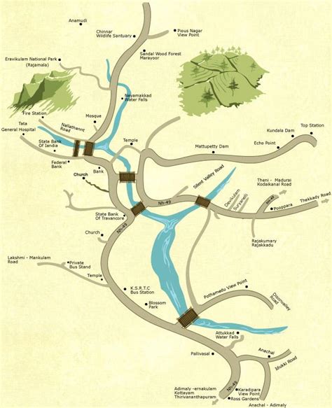 Munnar Tourist Map – Iris Holidays