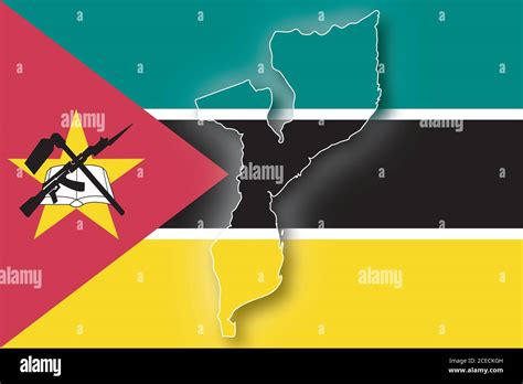 Mozambique map flag Stock Vector Image & Art - Alamy