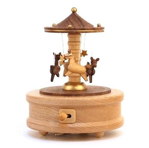 Handmade Wooden Merry Go Round Music Box - Ifairycon