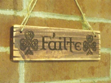 Carved Failte Sign Free Shipping Gaelic Celtic Distressed | Etsy