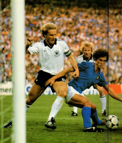 Italy 3 West Germany 1 in 1982 in Madrid. Fulvio Collovati shields the ...