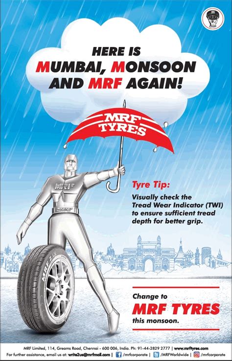 MRF Tyres Here Is Mumbai Monsoon And MRF Again Ad - Advert Gallery