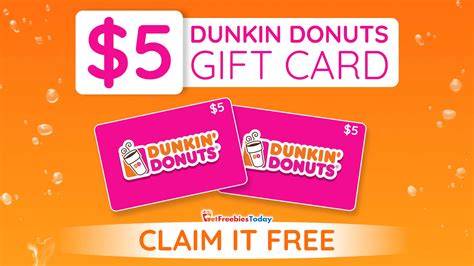 Free $5 Dunkin Donuts Gift Card | GetFreebiesToday.com