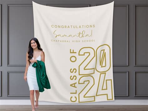 Class of 2024 Custom Graduation Party Backdrop, Personalized Congrats Grad School Colors Banner ...