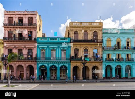 Classic colorful buildings architecture of Havana, Cuba Stock Photo - Alamy