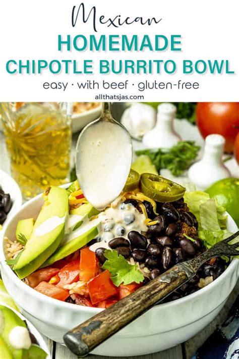 Homemade Chipotle Burrito Bowl Recipe - All that's Jas