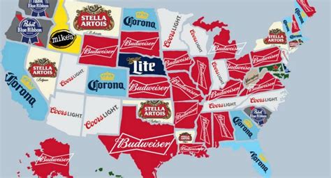 This Map Shows the Most Popular Beer in Every State | Popular beers ...