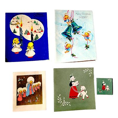 Vintage ANGEL Christmas Card Lot 1940s 1950s So Sweet antique | eBay