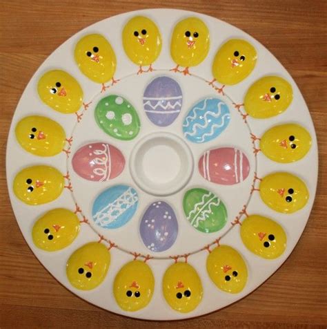 -Large Easter Deviled Egg Plate - Cute Chicks Easter Eggs Easter Deviled Eggs, Hoppy Easter ...