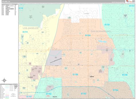 Upland California Wall Map (Premium Style) by MarketMAPS