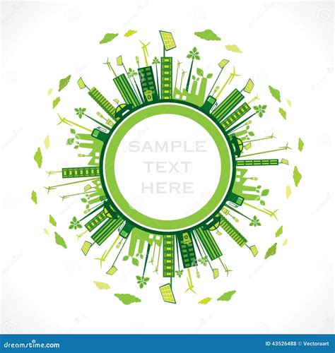 Green or Eco-friendly City Design Stock Vector - Illustration of ecological, healthy: 43526488