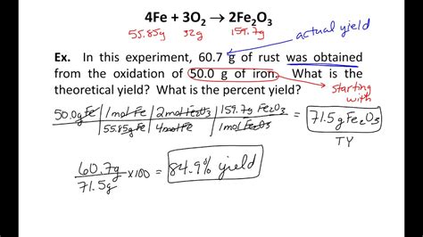 Theoretical Yield And Percent Yield Practice