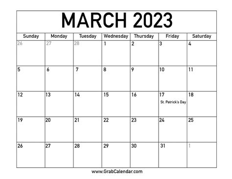 Printable March 2023 Calendar With Holidays In Pdf Word - Riset