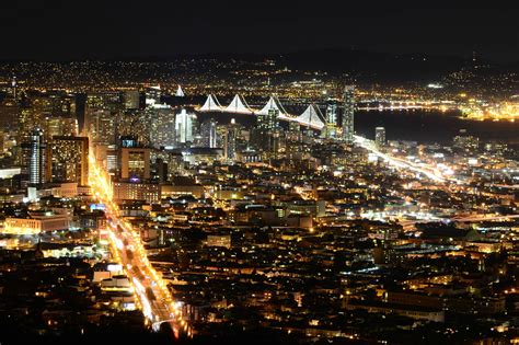 San Francisco at night (from twin peaks) : bayarea