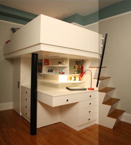 The importance of being 9 | Loft bed desk, Modern kids bedroom, Cool ...